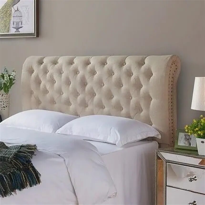 Изголовье кровати фото Porter Linen Woven Upholstered Headboard by iNSPIRE Q Classic