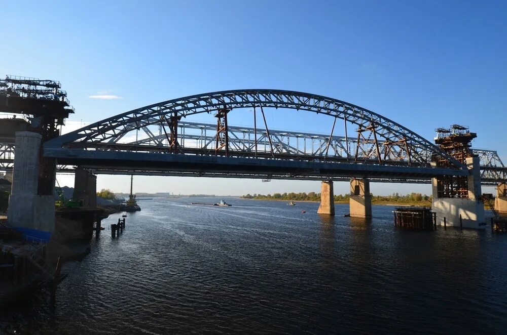 Видео пролет. 2 Борский мост пролет. Заволжье мост через Волгу. Арочный Железнодорожный мост. Арочный однопролётный мост.