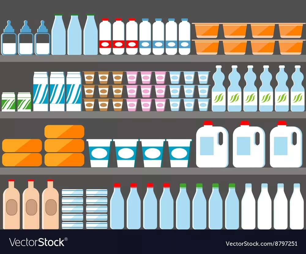 Milk is on the upper shelf
