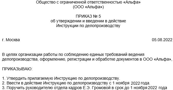 Примерная инструкция по делопроизводству 2021. Приказ по делопроизводству в организации образец. Инструкция по делопроизводству обложка. Проект инструкции по делопроизводству. Инструкция по делопроизводству.