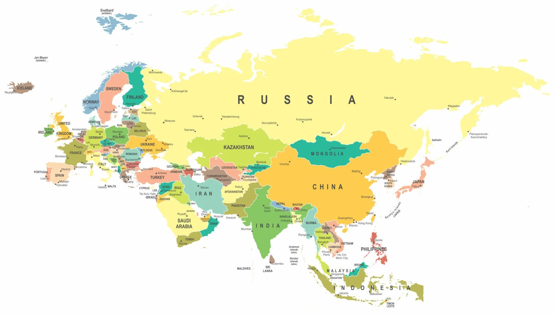 Карта европы и азии со странами крупно. Карта евразии со странами на английском. политическая карта евразии со странами на английском. россия на карте евразии. карта мира азия евразия европа.