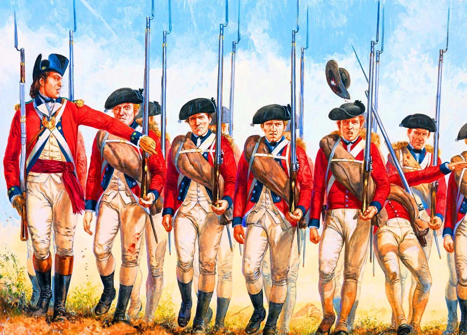 Uk 18. Британская армия в войне за независимость США. Британская униформа войны за независимость США. Французская колониальная линейная пехота 18 века. Британские войска 18 века колониальные.