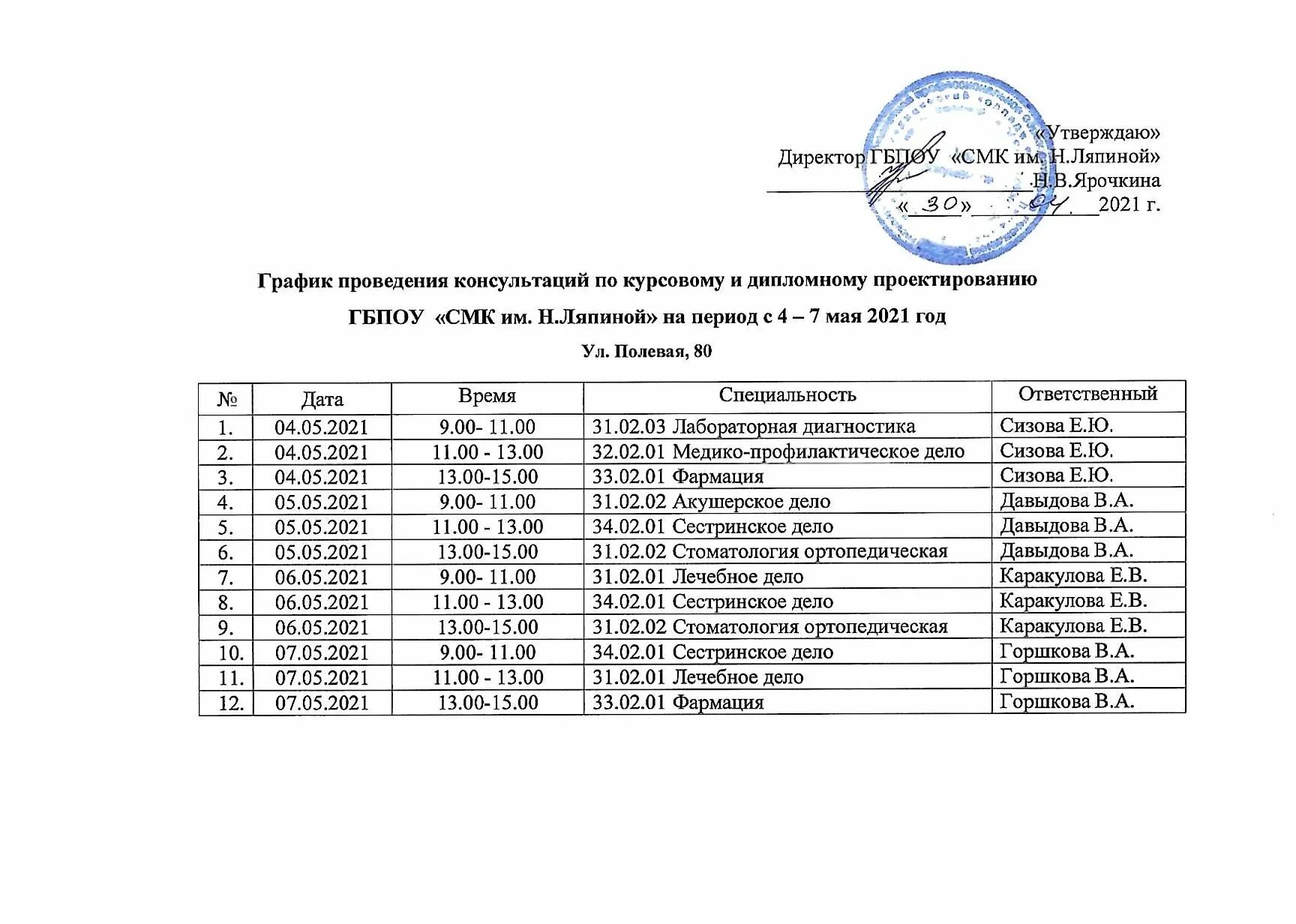 Расписание смк сыктывкар. График проведения консультаций. График проведения дипломного проектирования. График консультаций по диплому. ГБПОУ СМК.