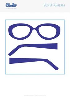 90s 3D Glasses 3D Pen Stencil - 3Doodler