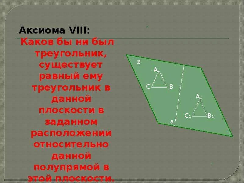 Аксиома треугольника. Аксиома равных треугольников. Аксиомы. Аксиома существования треугольника.