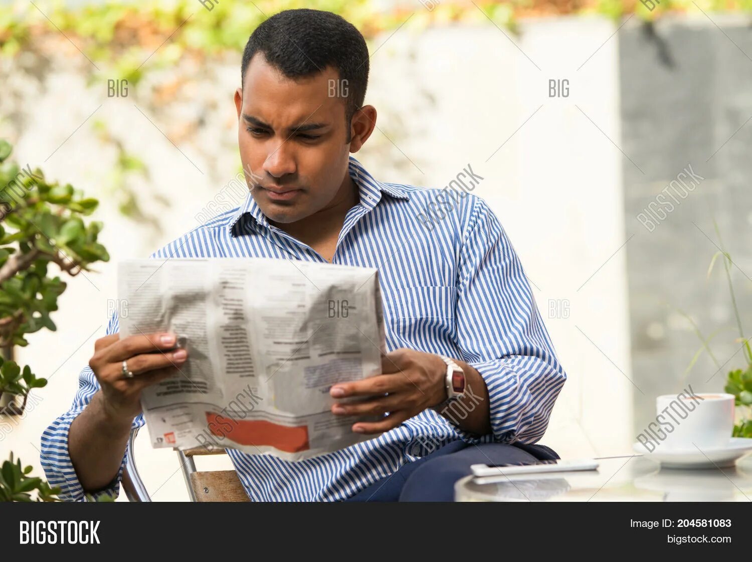 She read a newspaper