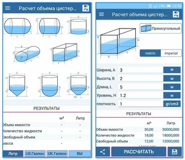 Калькулятор круглого объема