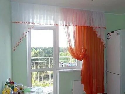 Дизайн окна кухни с балконной дверью