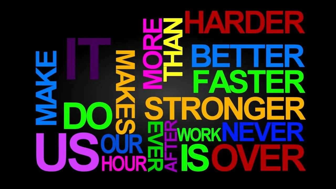 Песня faster harder текст. Хардер беттер Фастер стронгер. Harder, better, faster, stronger Daft Punk. Do it make it faster stronger. Harder better faster stronger loop.