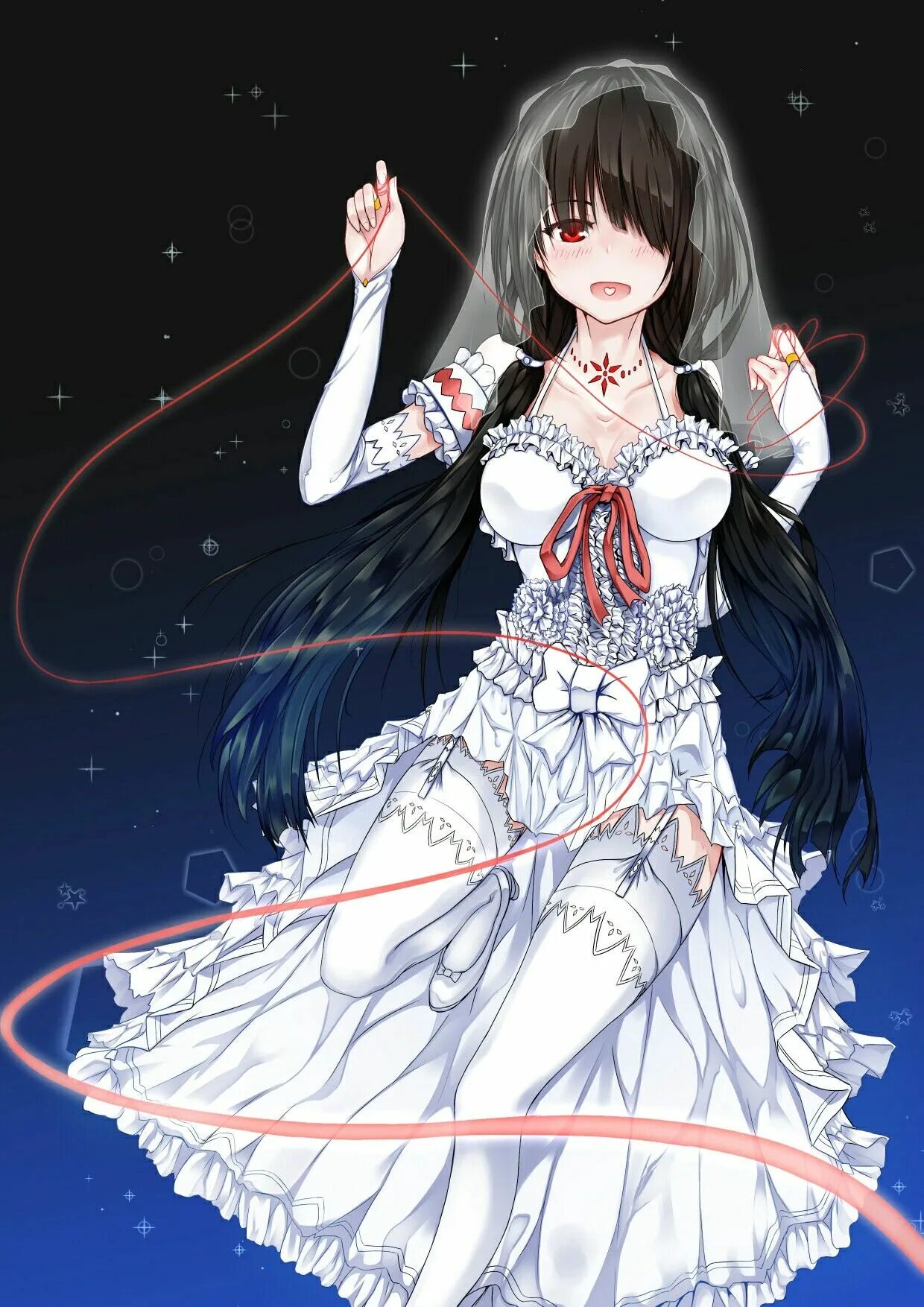 Date art. Куруми Токисаки и белая Королева. Kurumi Tokisaki белая Королева. Kurumi Tokisaki в свадебном платье. Токисаки Куруми в платье.