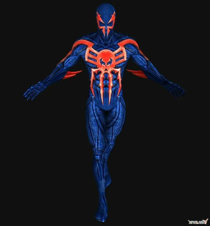 Какой есть человек паук. Спайдермен 2099 в полный рост. человек паук 2099 в полный рост. человек паук 2099 синий. симбиотический костюм человека паука 2099.