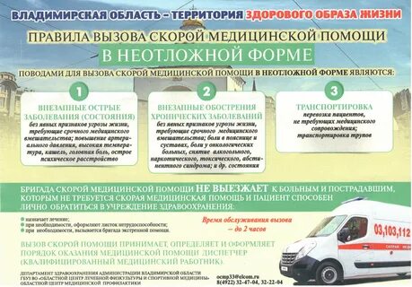 Вызов скорой медицинской помощи осуществляется по номерам