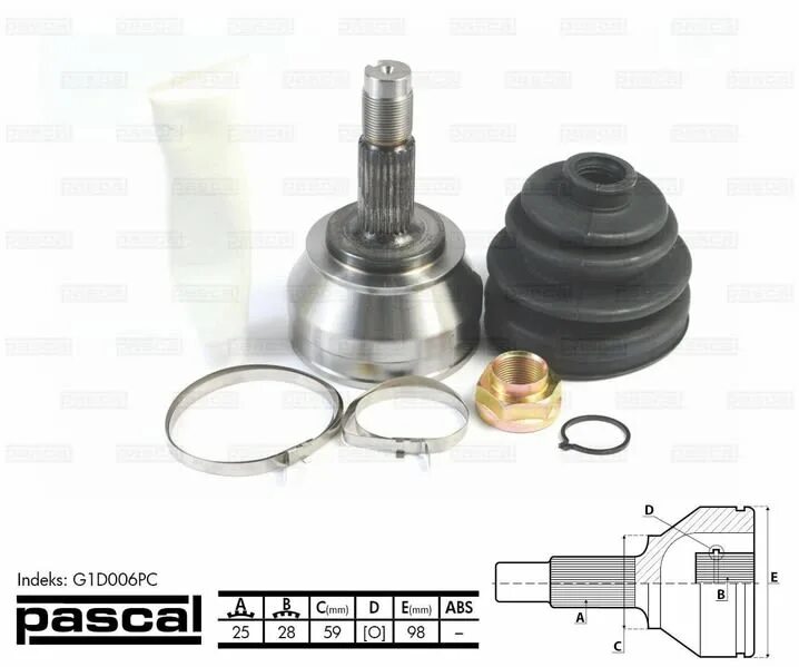 Pascal g. Pascal g1e002pc шрус. шрус pascal g74018pc. альфа ромео 166 наружный шрус 2728 артикул. шаровые альфа ромео 156 2001 год 2.0 артикул.