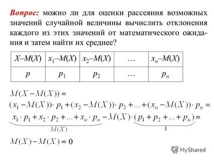 Рассеяние случайной величины
