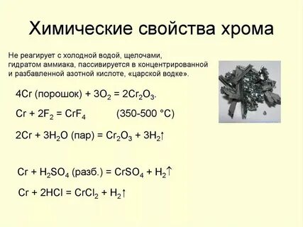 Хром 2 химические свойства
