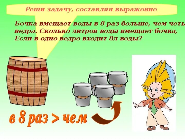 Сколько ведер воды принесли. Решение задач. С бочками. Задачи на воду в бочках. Задача с ведрами. Задача с бочками.