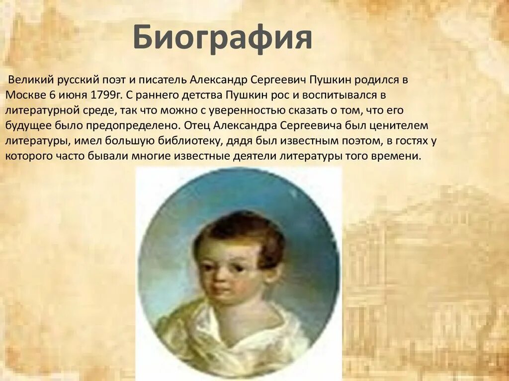 Сообщение о александре сергеевиче