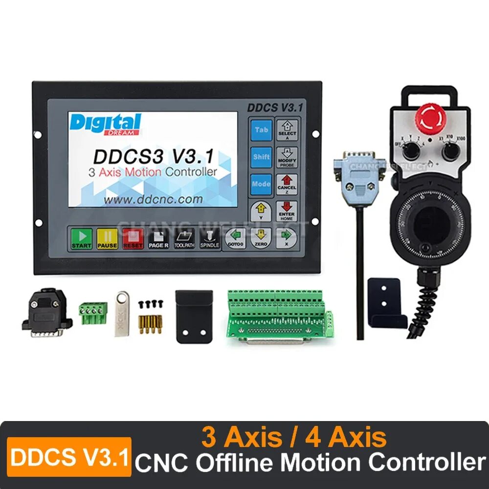 Newest DDCSV2.1 CNC controller U disk read G code 4 axis offline NC system DDCSV