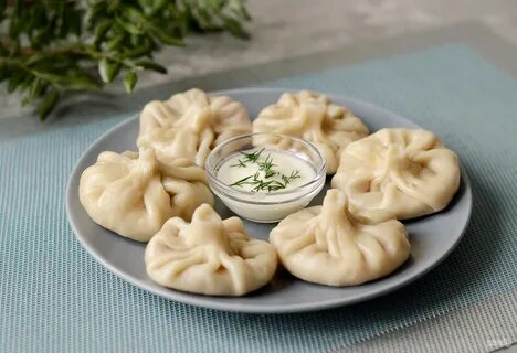 Хинкали с сыром и зеленью
