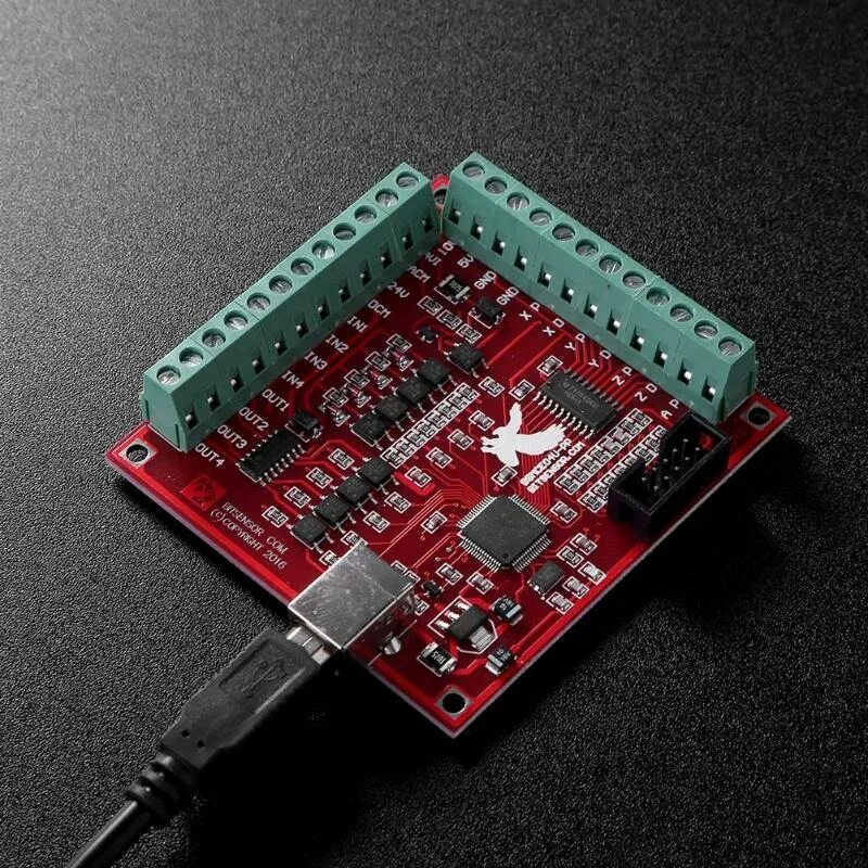 Красная плата чпу схема 4 осевая плата управления движением MACH3, ЧПУ, USB, 100 кГц, драйвер 4 осевого