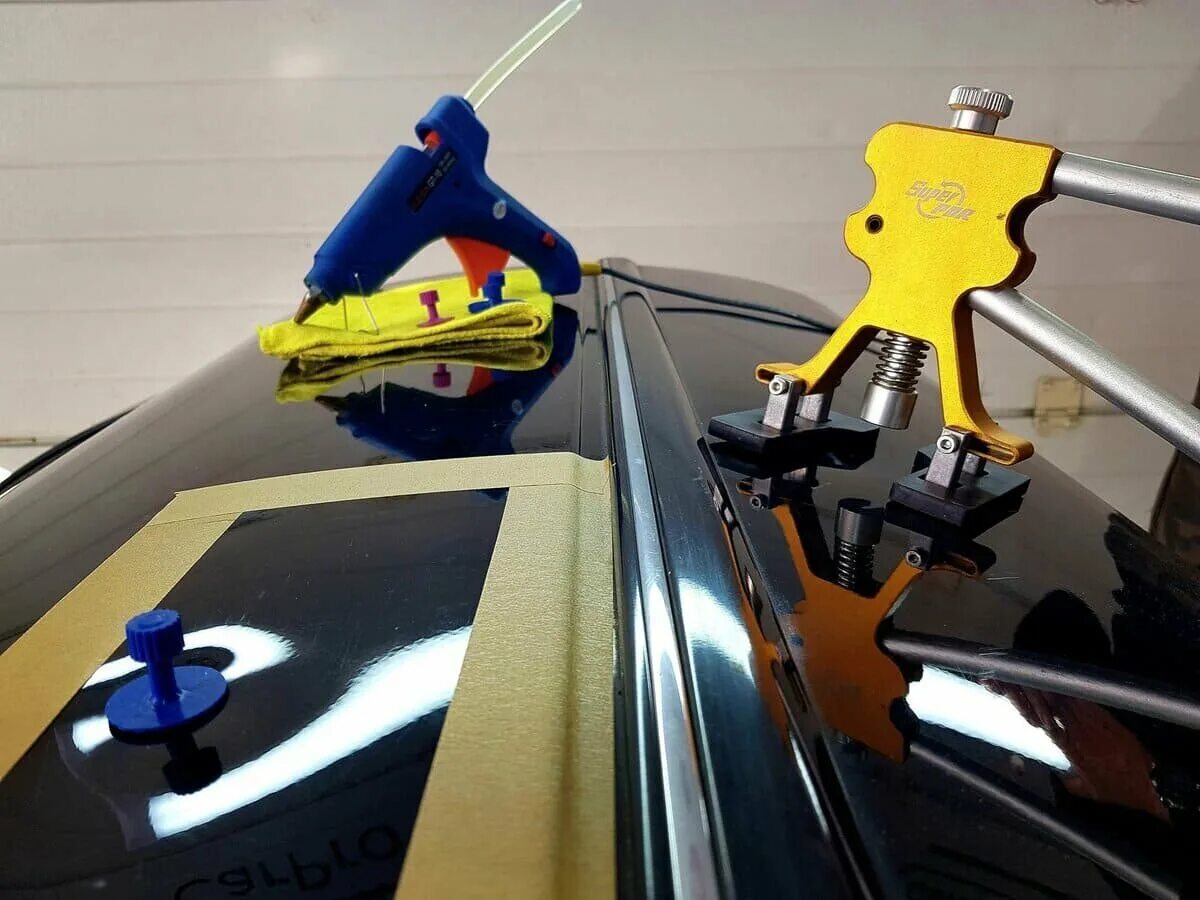 Технологии paintless dent repair (pdr). Рихтовка вмятин. Выравнивание вмятин авто. Вакуумный удалитель вмятин. Выравнивание вмятин авто.