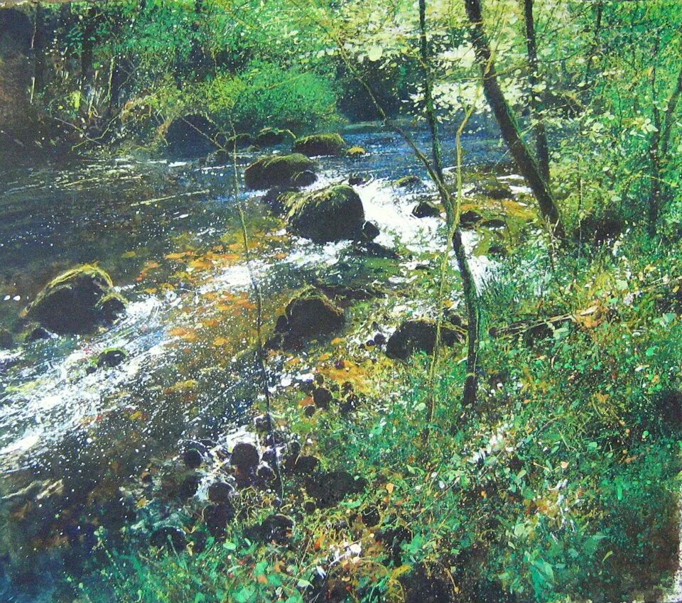 Речка была смиренная сплошь