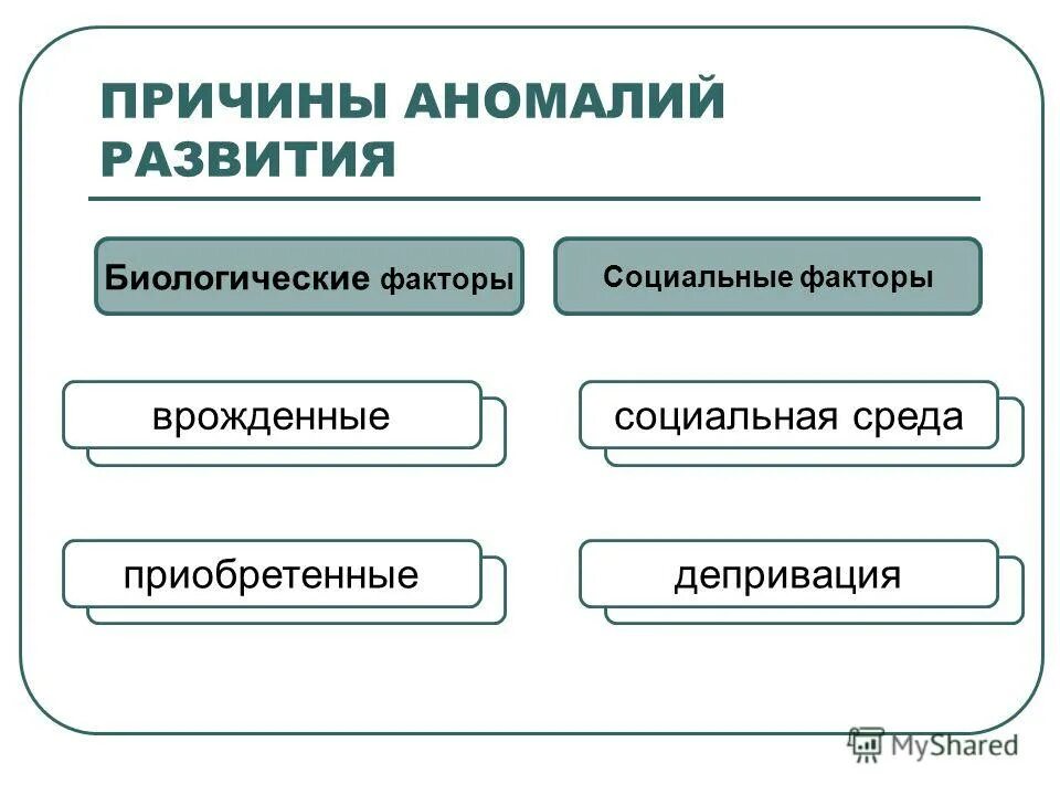 Причины аномалий развития