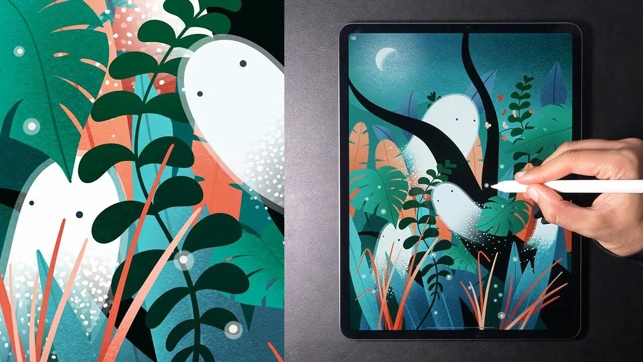 Как нарисовать procreate. Ipad pro procreate. цифровое рисование. пейзажи в procreate. иллюстрации в procreate.