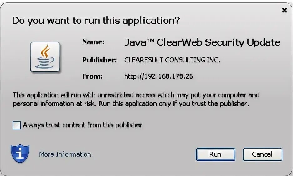 Clear java. Java.Malware.agent-6306480-0.