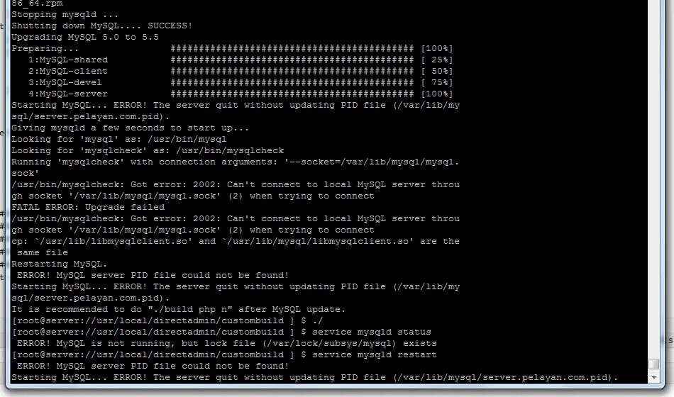 Mysql check error. Server connect error!перевести. состояния after mysql. настройка mysqld (серверная часть пакета mysql). ошибка 3135 mysql.