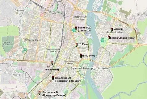 Карта магазинов в великом новгороде