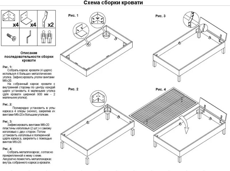 Пошаговая сборка кровати