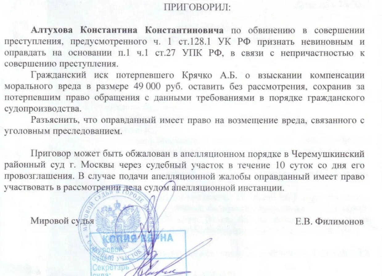 Судебные решения городских судов