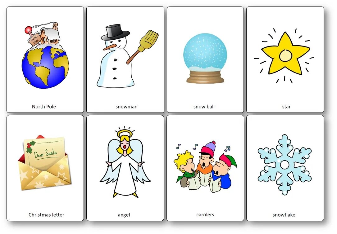 Новогодние Flashcards. Рождество карточки на английском. Christmas Flashcards for Kids. Christmas Vocabulary Cards. Новый год слова английский