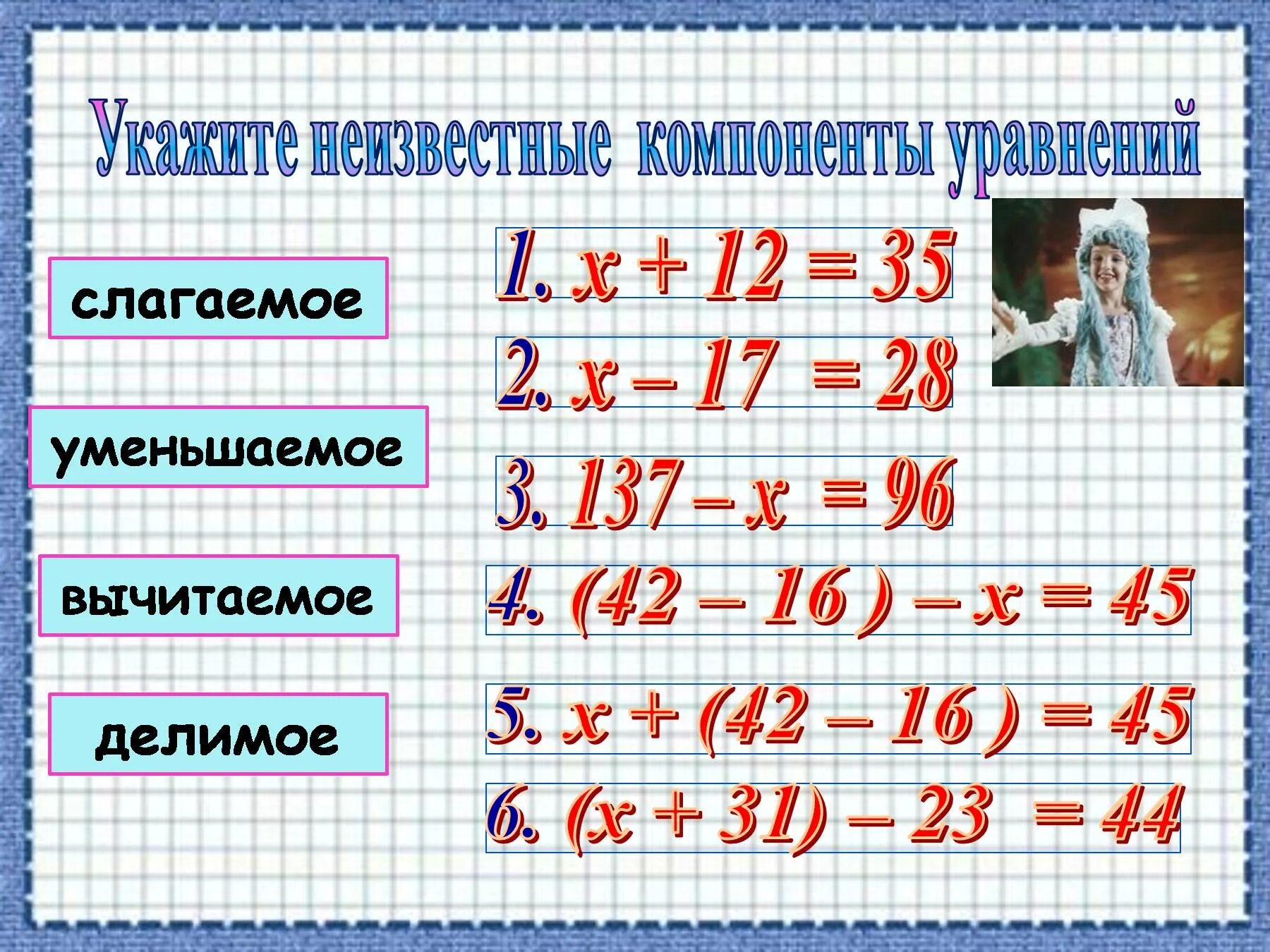 Как найти слагаемое уменьшаемое вычитаемое делимое. Слагаемое уменьшаемое вычитаемое. компоненты уравнения 5 класс. компоненты уравнения 2 класс. уравнение слагаемое.