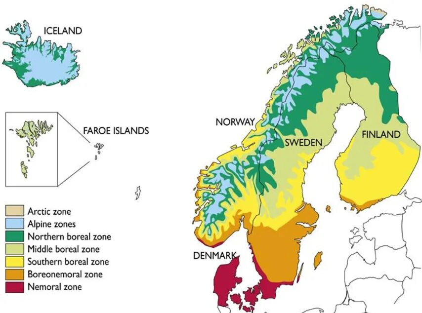 Какой климат в северной европе. Климатические зоны Швеции карта. Климатическая карта Швеции. Карта природных зон Норвегии. Природные зоны Швеции карта.
