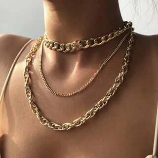 Золотые крупные цепочки
