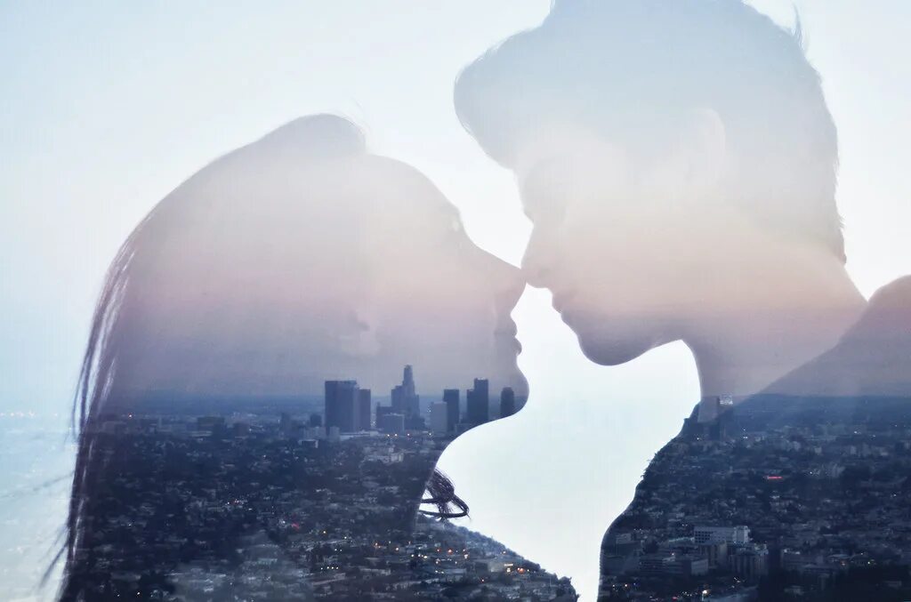 Любовная экспозиция. Любовная экспозиция. Любовная экспозиция. Портрет пары с двойной экспозицией. Двойная композиция в фотошопе.