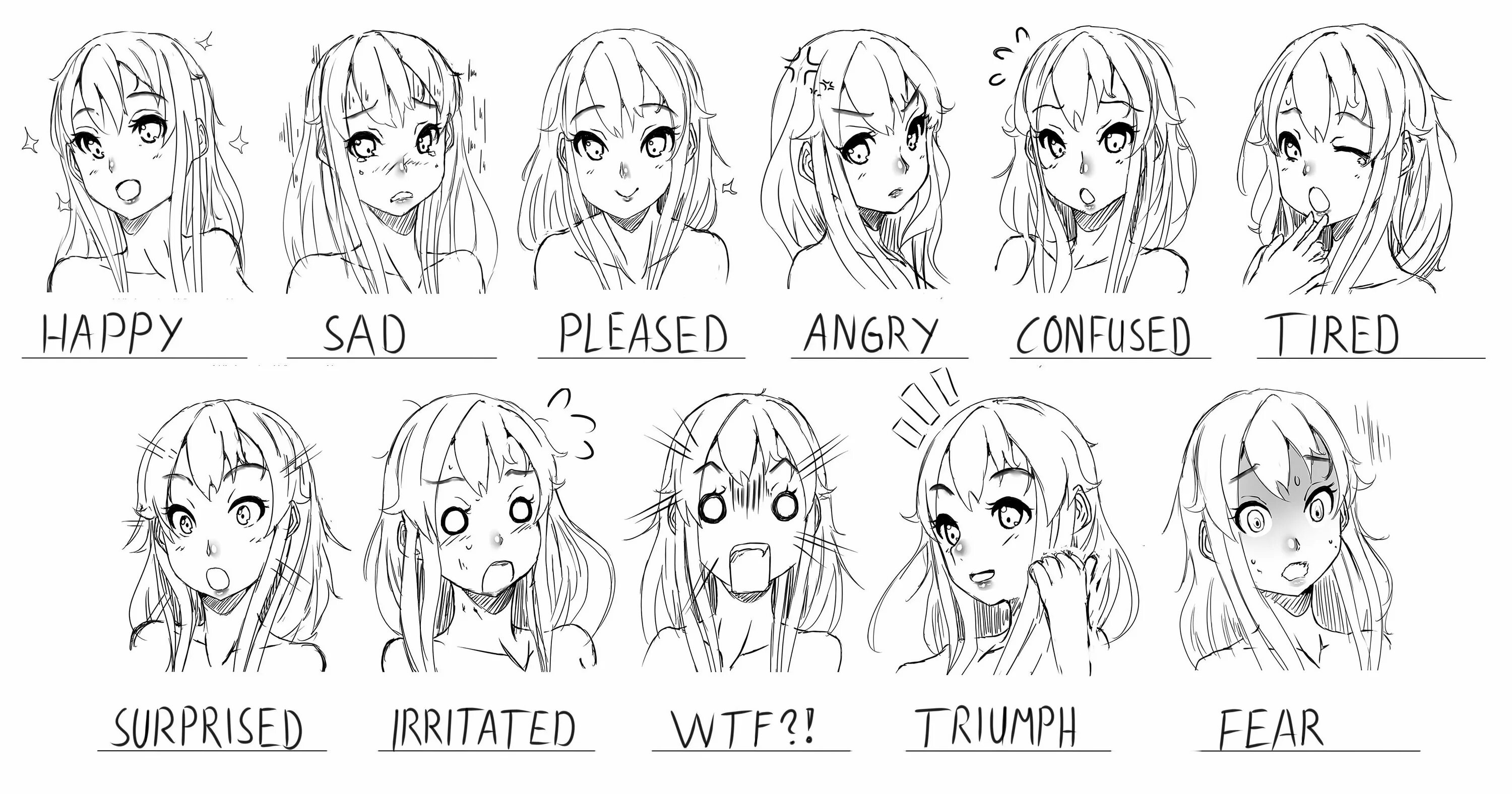 Аниме лицо в разных ракурсах. Стили рисования лица. Скетчи аниме. Изображение эмоций в аниме. Стиль дисней референс.