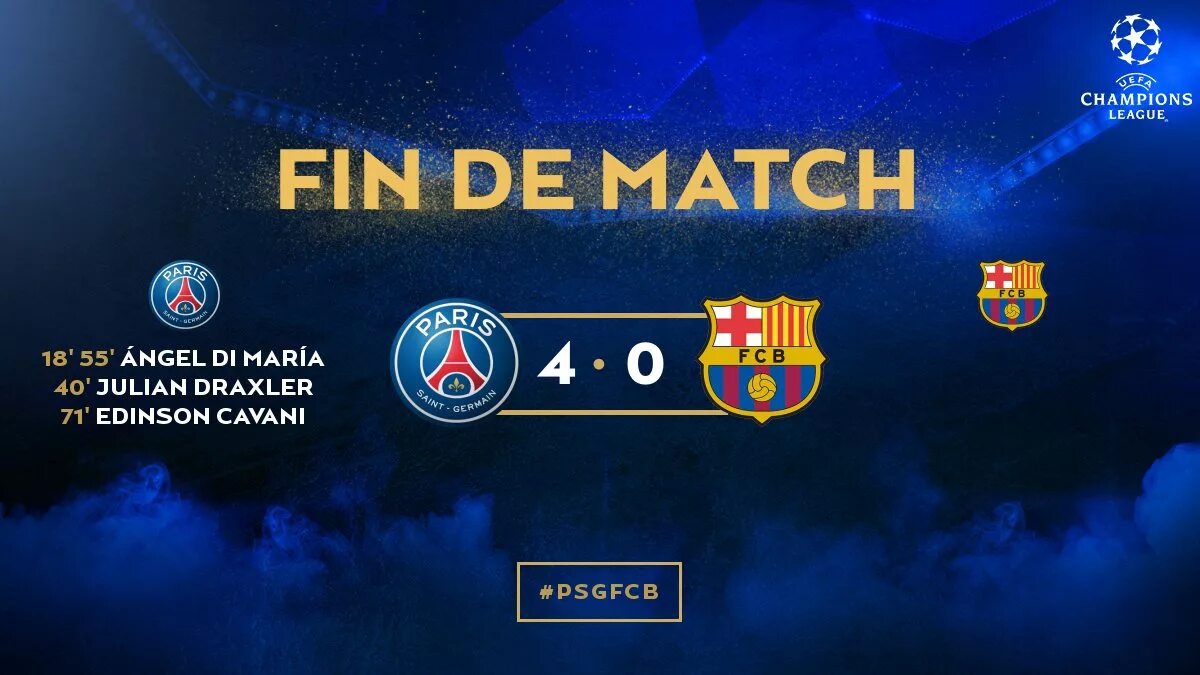 Paris saint germain fc barcelona match. ПСЖ Барса 4 0. 2017 ПСЖ Барселона 4:0. Барса ПСЖ счет 4:0. Барселона ПСЖ 1 4.