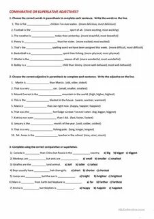 Comparative and superlative adverbs exercises