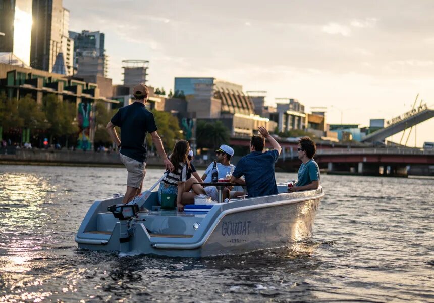 You need a boat to go. Go by boat. go in the boat. go on a boat. go out in a boat.