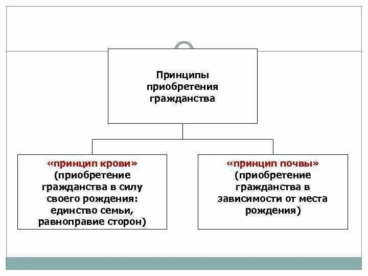 Приобретение гражданства по праву почвы. Принципы приобретения гражданства.