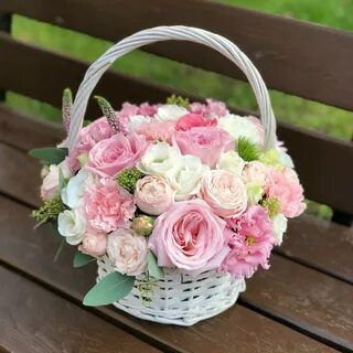 Корзина с цветами с днем рождения картинки