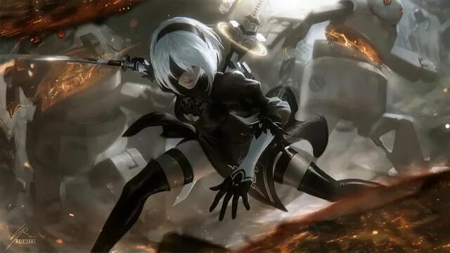Играл в NieR: Automata? Смотри - сама 2B YoRHa в моей постели