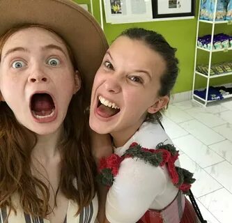 Stranger Things Sadie Sink and Millie Bobby Brown, Max, Eleven.