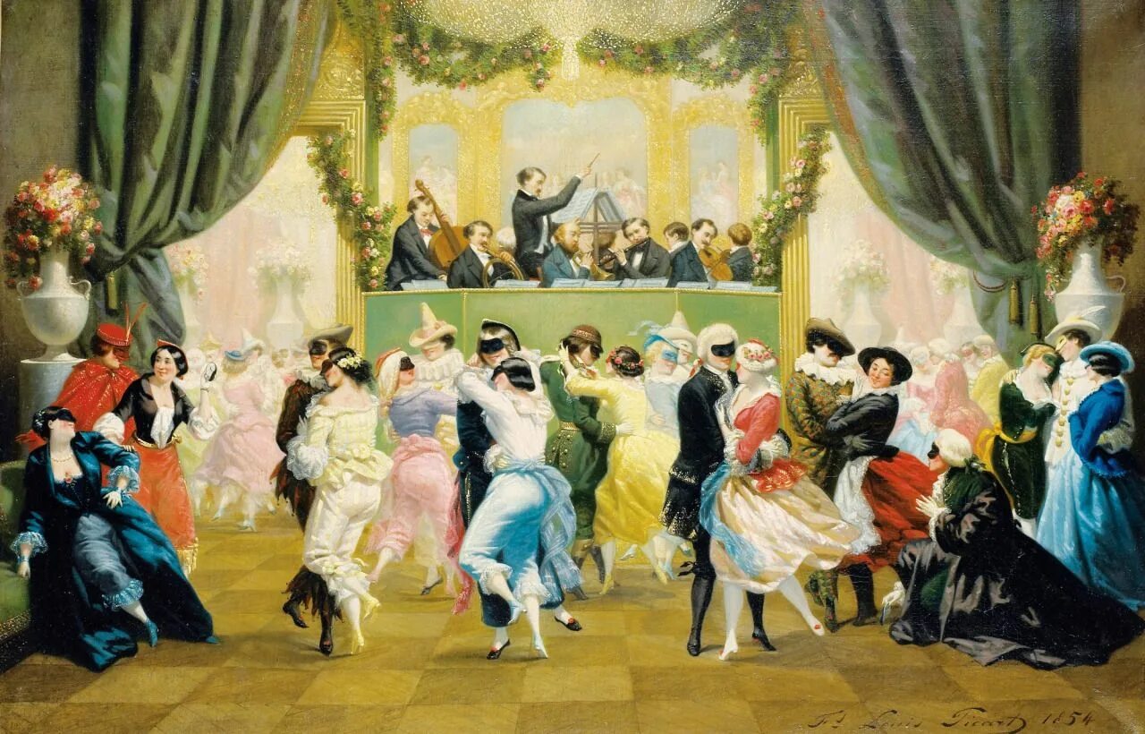 Танцы 19 века на балах. Бал-маскарад 18 века. Бал маскарад 19 век. Франсуа Котильон. Бал танцы 17 век Франция Версаль.