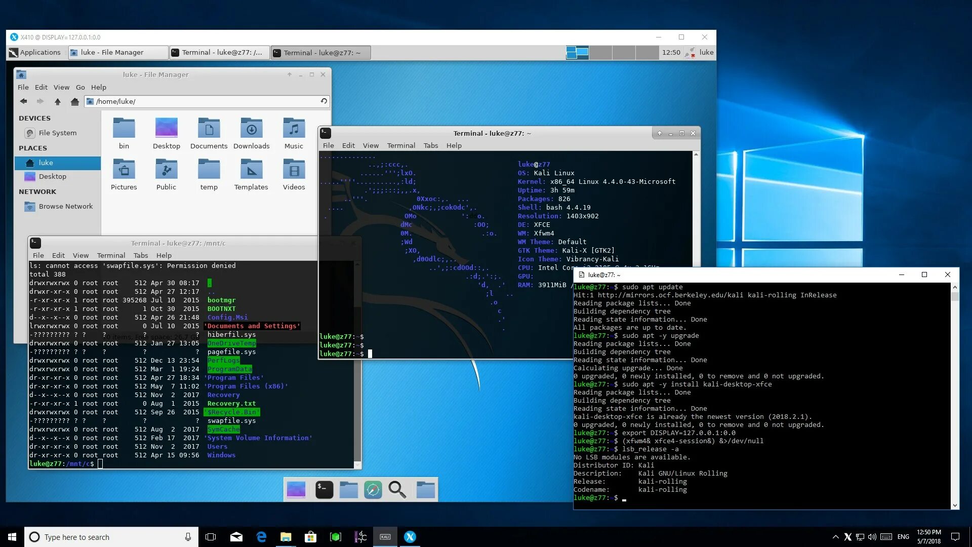 Windows 10 линукс. Kali linux рабочий стол. kali linux ос. кали линукс и виндовс. x сервер linux.