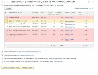 Сверка с налоговым органом