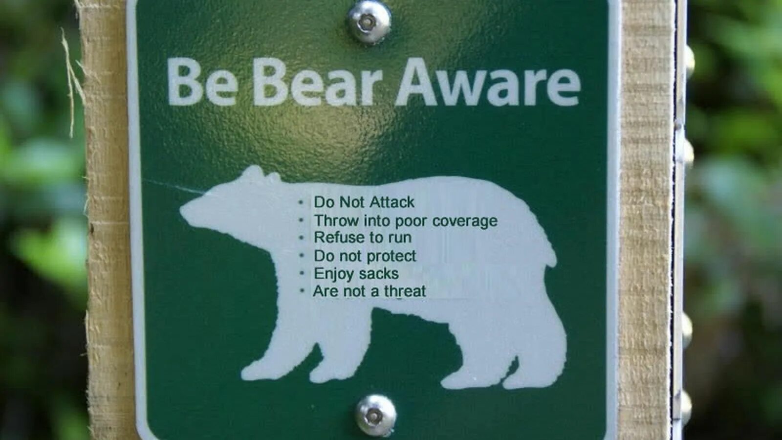 Be aware of doing. Aware bear. aware. be bear aware.